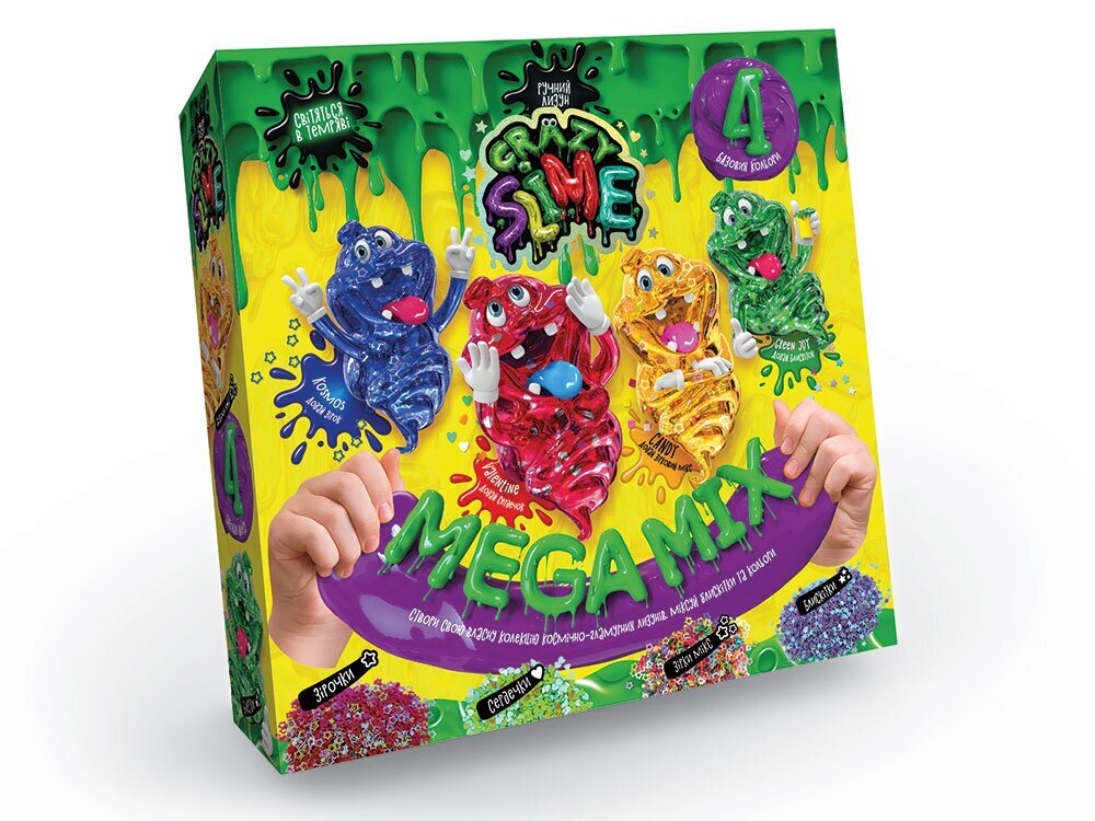 Безопасный образовательный набор для проведения опытов &quot;Crazy Slime 4в1&quot; укр (10) SLM-03-01U, 02U (2000902776636)  Фото №0