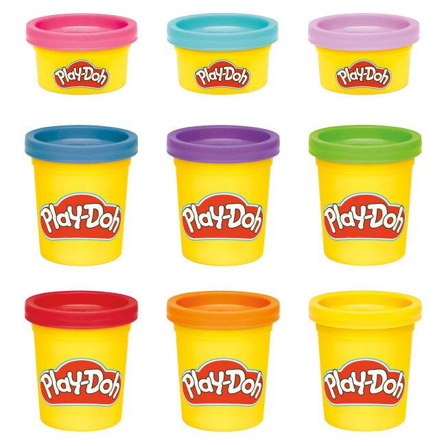9 баночек с массой для лепки Play-Doh F7965 Разноцветный  Фото №1