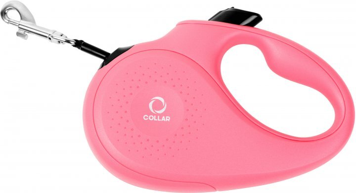 Поводок-рулетка для собак CoLLaR размер M, 25 кг, 5 м Розовый (4823089311982)  Фото №1