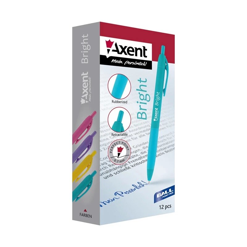 Ручка шариковая автоматическая Axent AB1079-02-A Синий (4250804835636)(SC)  Фото №1