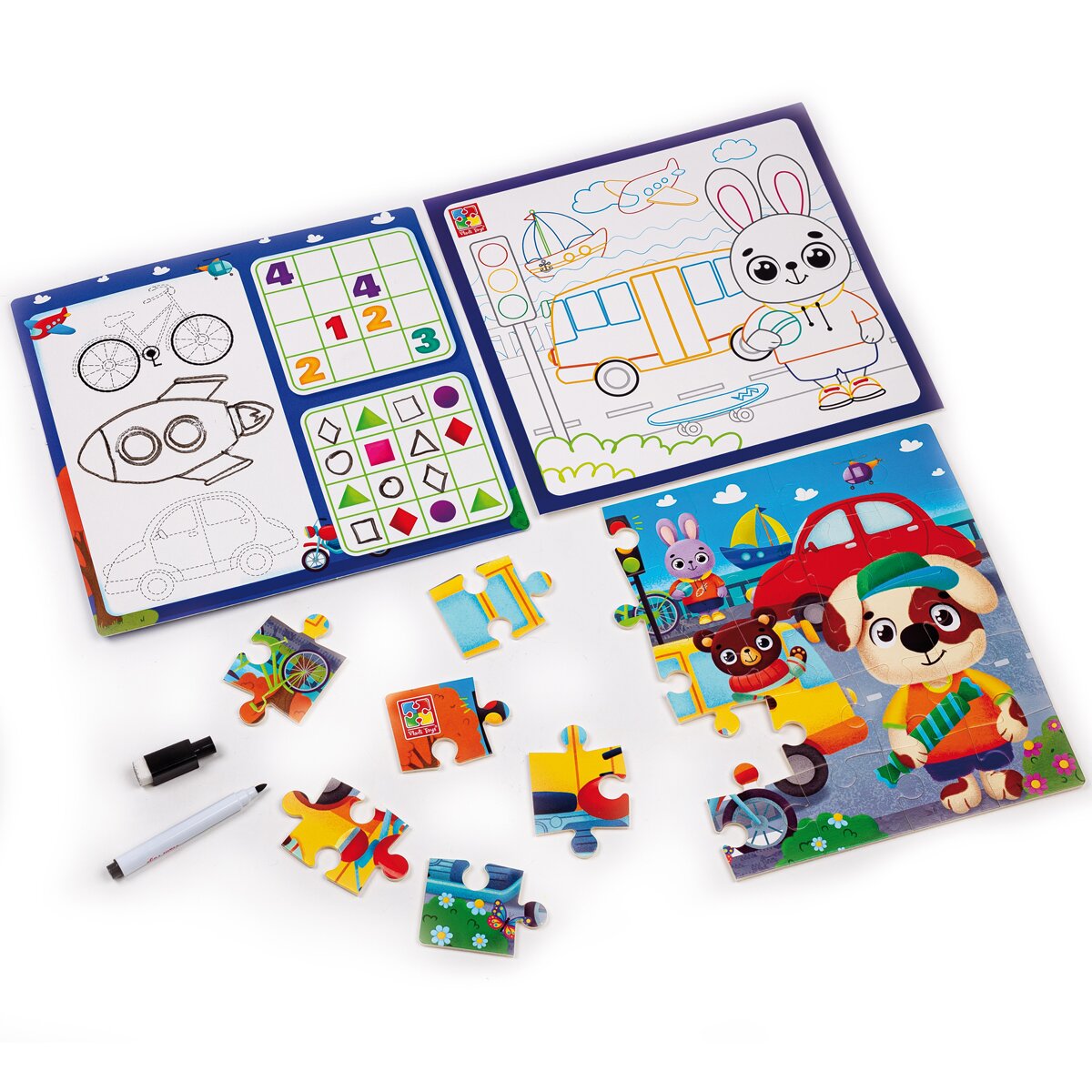 Игра настольная &quot;Набор 4в1 Транспорт&quot; Vladi Toys VT2002-06 (4820234763665)  Фото №1