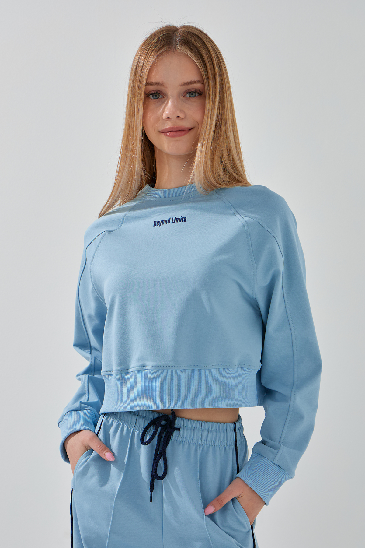 Світшот з принтом для дівчинки LAWA P-GB02317 122 см Блакитний  Фото №0