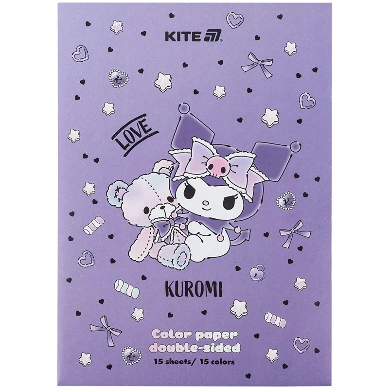 Папір кольоровий двосторонній Kite HK24-250-2 15 кольорів  Фото №0