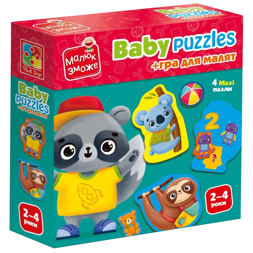 Купити Гра розвиваюча з пазлами "Тварини. Іграшки" Vladi Toys VT1722-27 (4820234765461) Артикул: 4820234765461 Фото повноекранне №1
