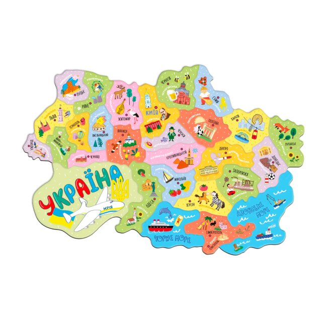 Купити Пазли магнітні Мапа України Dodo 200241 Різнокольоровий Артикул: 4823115906304 Фото повноекранне №1