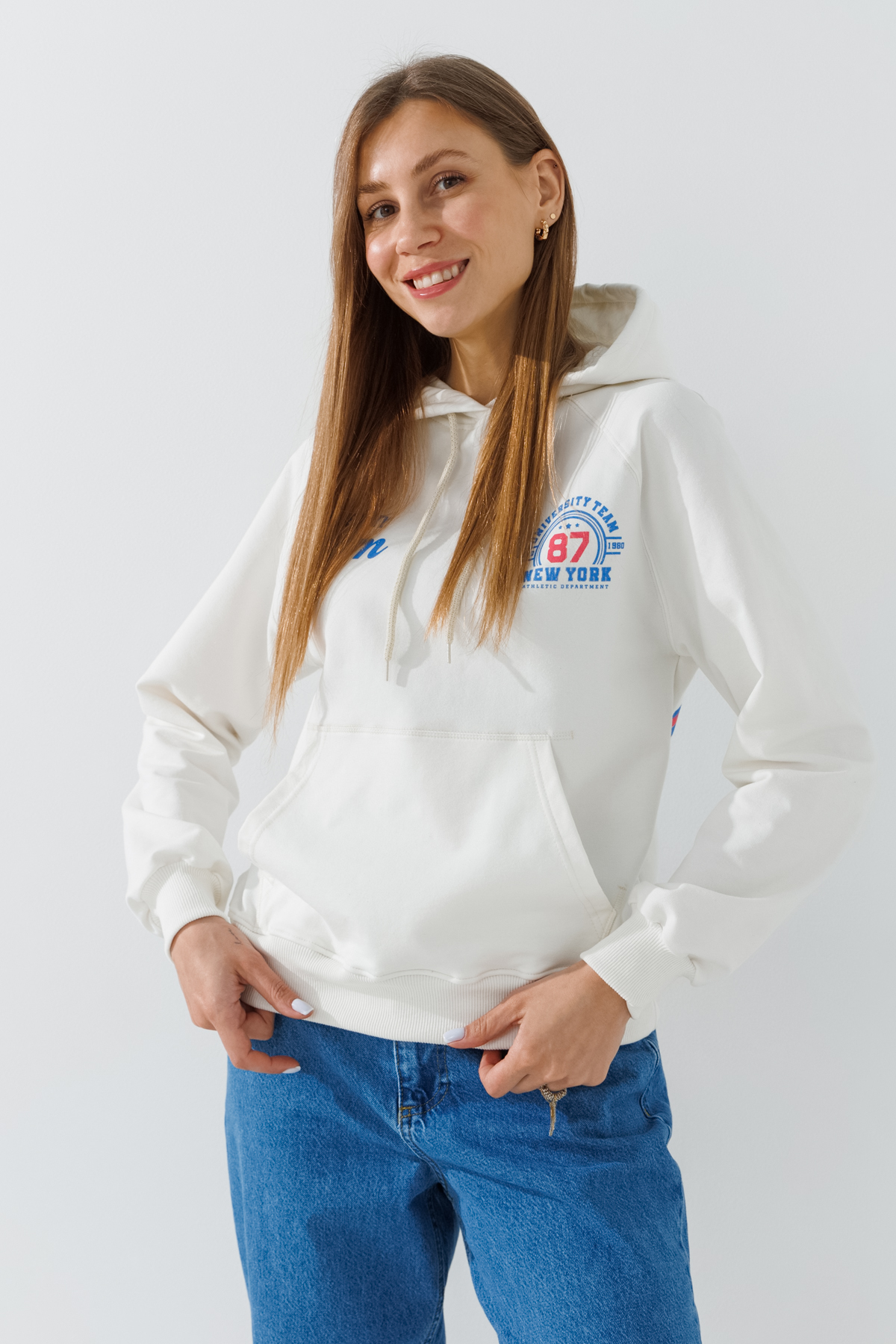 Худі з принтом жіночий LAWA P-WB02377 XS Молочний  Фото №0