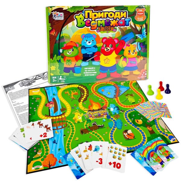 Настільна гра &quot;Пригоди Ведмежат&quot; 4FUN Game Club 13485 Різнокольоровий