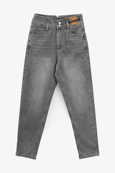 Джинсы однотонные Mom Fit женские 6464 27 Серый