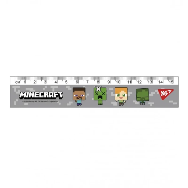 Линейка &quot;Minecraft&quot; Yes 370653 15 см Серый