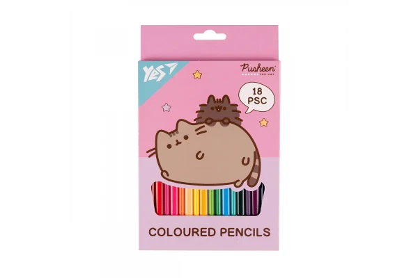 Купити Олівці кольорові "Pusheen" YES 290733 18 кольорів Рожевий Артикул: 5056574430670 Фото №1