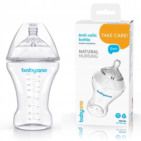 Бутылка антиколикова 260 мл Natural nursing BabyOno 1451 (2000903545323)