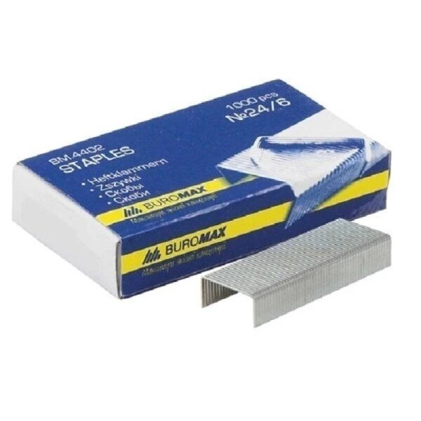 Скоби канцелярські BuroMAX 4402 Різнокольоровий (4823078950826)(SC)