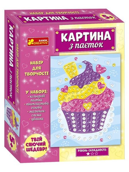Картина из паеток Пирожное Ranok-Creative 10100587У