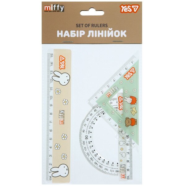 Купити Набір лінійок Yes "Miffy" 370726 (3 предмети) Різнокольоровий Артикул: 5056574474278 Фото №1