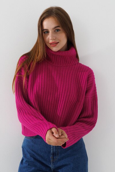 Джемпер однотонний жіночий Femme 1013 One Size Малиновий (2000989871088W)
