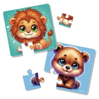 Купить Мягкие пазлы "Львенок и медвежонок" Vladi Toys VT1102-39 Артикул: 4820234766970 Фото №2