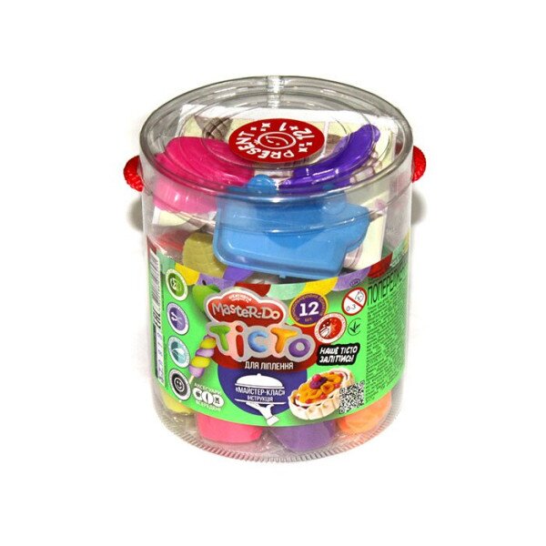 Комплект креативної творчості Danko Toys Тісто для ліпки Master Do 12 кольорів відро TMD-01-06 (2000902341742)