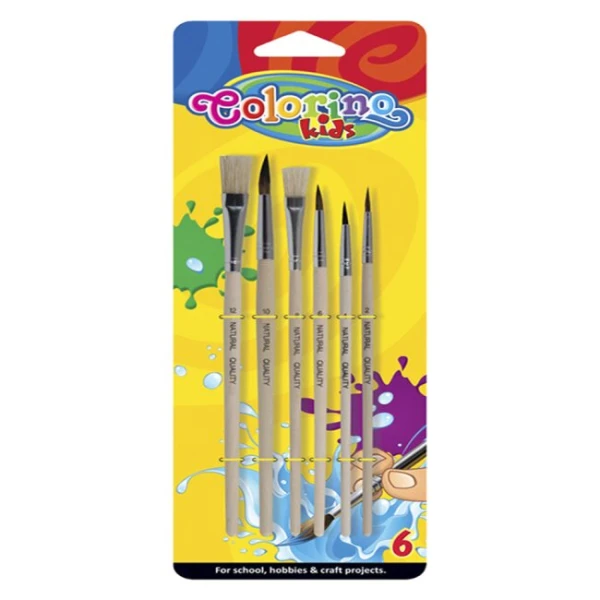 Набор кисточек школьных в блистере COLORINO 89415PTR/1 6 шт (5907808889415)(SC)