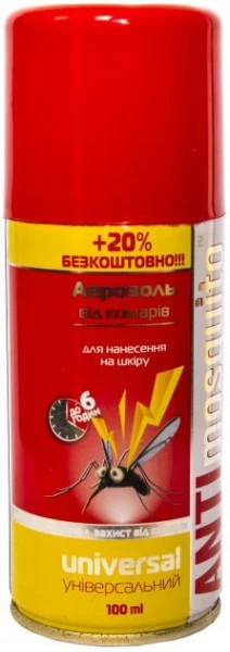 Купить Аэрозоль от комаров Anti mosquito 40041, 120 мл (4820055140041) Артикул: 4820055140041 Фото №1