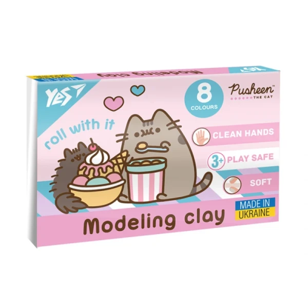 Купить Пластилин "Pusheen" YES 540657 8 цветов Разноцветный Артикул: 4823091921827 Фото №1