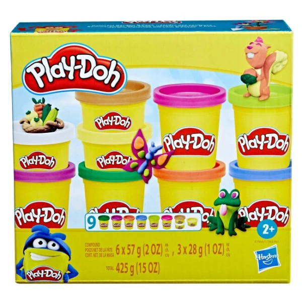 9 баночек с массой для лепки Play-Doh F7966 Разноцветный