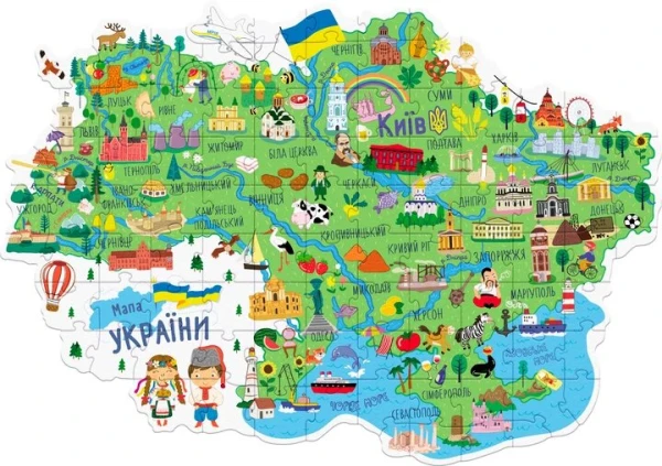 Купити Пазл "Мапа України" Dodo 300267 Різнокольоровий Артикул: 4823115906526 Фото №2