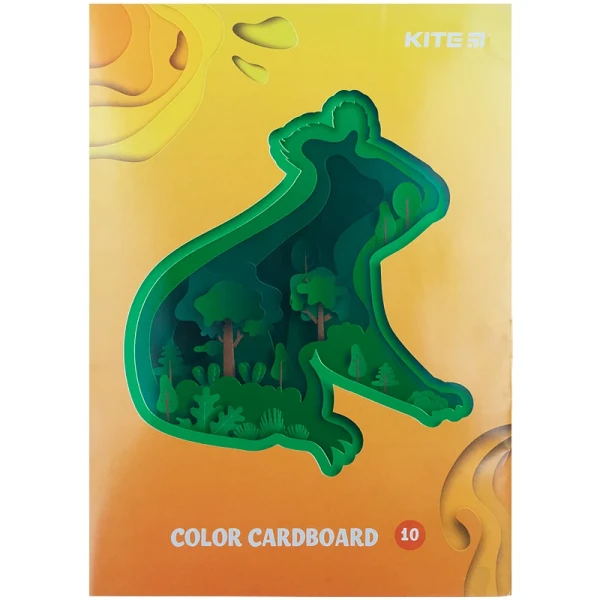 Картон кольоровий односторонній Kite K21-1257 10 кольорів