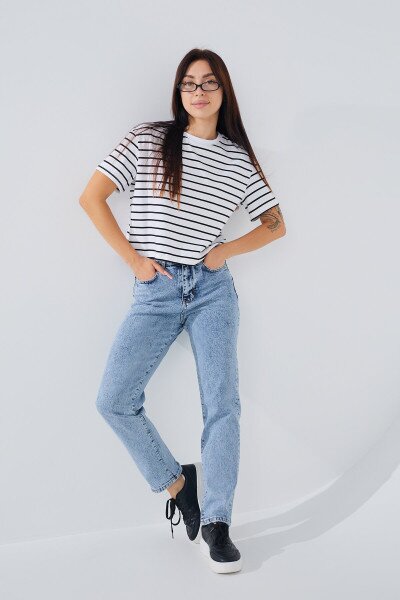 Джинсы Mom Fit женские 3940 baza 32 Синий (2000990305091D)