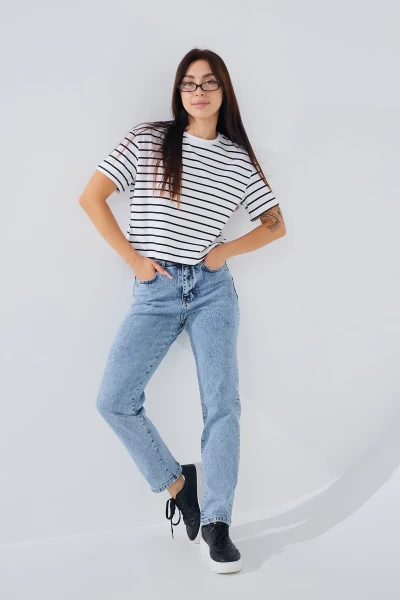 Джинси Mom Fit жіночі 3940 baza 36 Синій (2000990305114D)