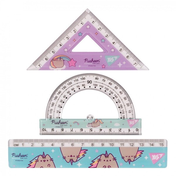 Купити Набір лінійок (3 предмети) "Pusheen 2" YES 370675 Різнокольоровий Артикул: 5056574438263 Фото №2