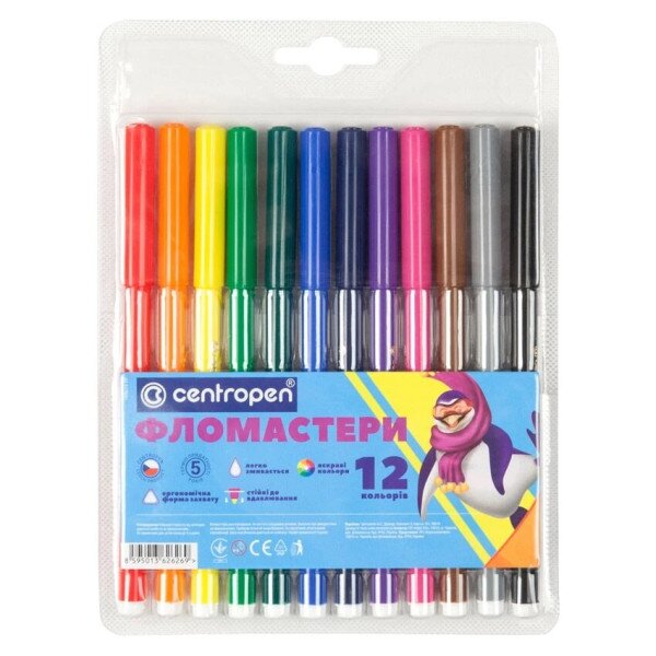 Фломастери &quot;Centropen&quot; 12 кольорів 7790/12 Різнокольоровий (8595013621622)(SC)