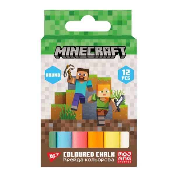 Купить Мел цветной YES 400555 "Minecraft" 12 шт. Разноцветный Артикул: 5056574458056 Фото №1