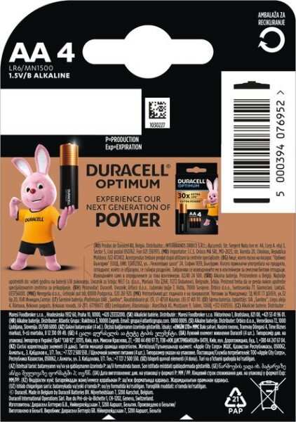 Купити Батарейки Duracell 5014459 AA (LR6) 1.5V 4 шт (5000394076952) Артикул: 5000394076952 Фото №2