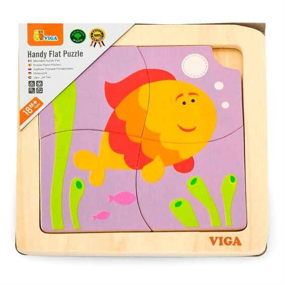 Купить Деревянный мини-пазл "Рыбка" Viga Toys 50144 Разноцветный Артикул: 6934510501440 Фото №1