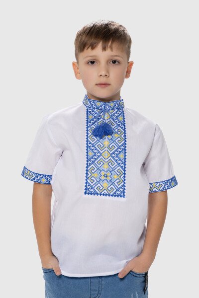 Сорочка з вишивкою для хлопчика КОЗАЧОК ФІЛІП 128 см Синій (SC)