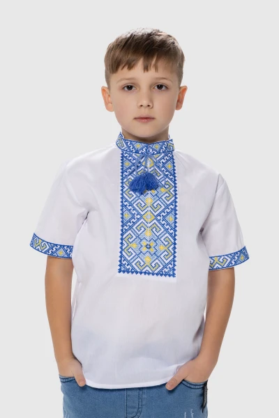 Сорочка з вишивкою для хлопчика КОЗАЧОК ФІЛІП 128 см Синій (SC)