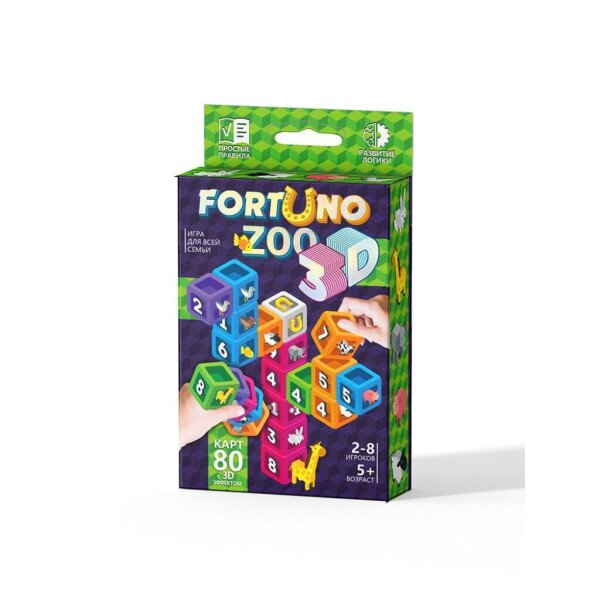 Настільна розвиваюча гра &quot;Fortuno ZOO 3D&quot; укр
