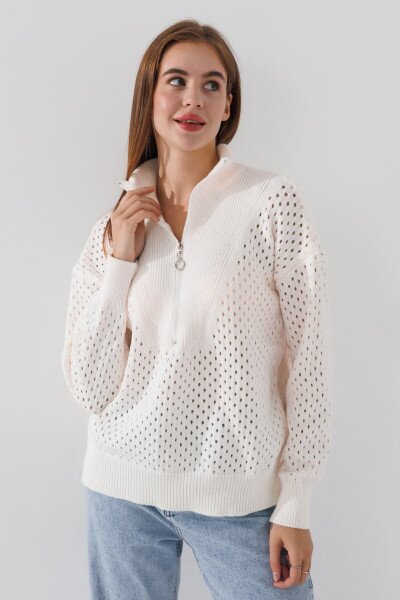 Джемпер однотонний жіночий Femme 1017 S Білий (2000989871279D)
