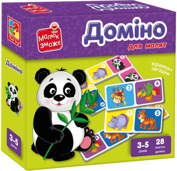 Гра розвиваюча Vladi Toys Доміно &quot;Зоопарк&quot; VT2100-07 Різнокольоровий