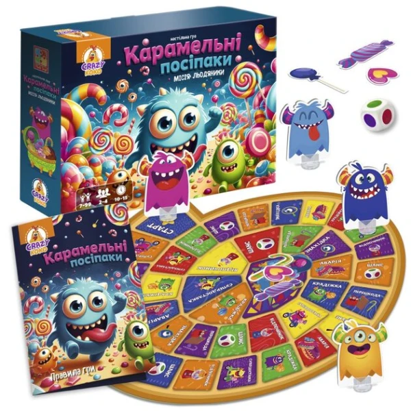 Гра настільна маршрутна &quot;Карамельні посіпаки&quot; Vladi Toys VT8055-45 Різнокольоровий