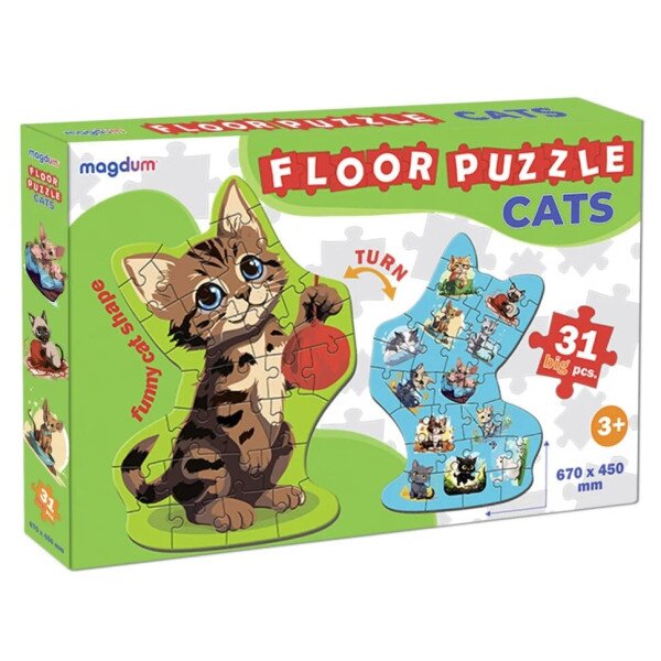 Игра настольная Пазл-Гигант Кот 2в1 Magdum ME5032-32 (4820215155649)