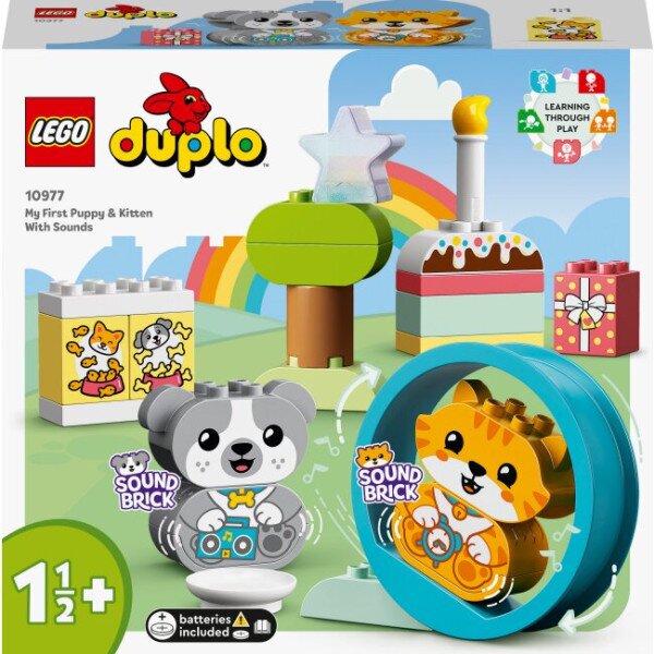 Конструктор LEGO Моє перше цуценя та кошеня зі звуками 10977 22 деталі Різнокольоровий