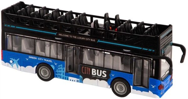 Купить Инерционный двухэтажный автобус DIY TOYS CJ-4008559 Синий Артикул: 6900070808879 Фото №2