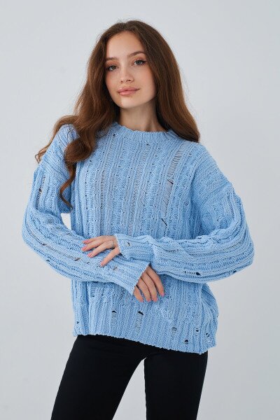 Джемпер однотонний жіночий Femme 1002 One Size Блакитний (2000989870654D)