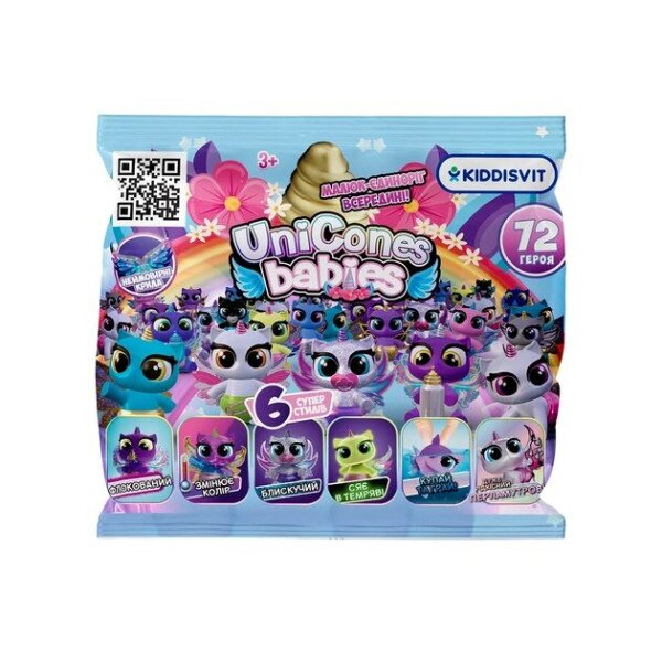 Купить Коллекционная фигурка-сюрприз "Babies" – Единорожик Unicones KIDDISVIT 1239-UA Разноцветный Артикул: 8886457612391 Фото №1