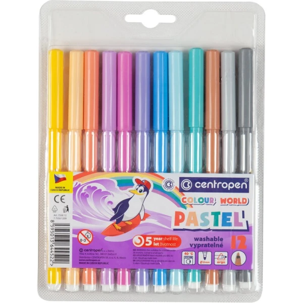 Фломастери &quot;Centropen&quot; /7550/1209 TP/ 12 кол. пастельні (8595013644737)(SC)