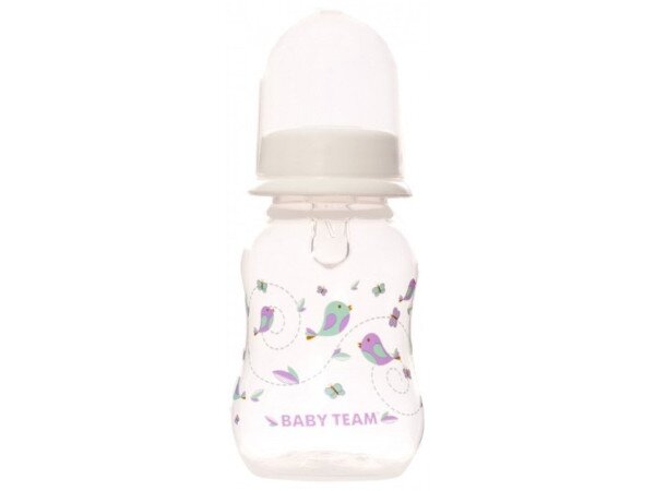 Пляшка з талією і силіконової соскою, 125 мл, 1111 білий BABY TEAM (2000903612698)