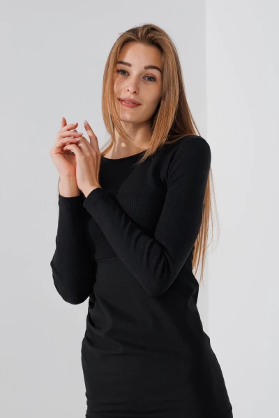 Купить Платье однотонное женское Karol 5145 S Черный (2000990319050D) Артикул: 2000990319050 Фото №3