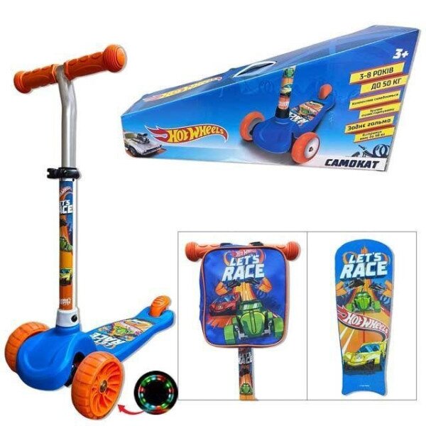 Купити Самокат дитячий 3-х колісний Hot Wheels LS2118 Різнокольоровий Артикул: 6925645664780 Фото №1