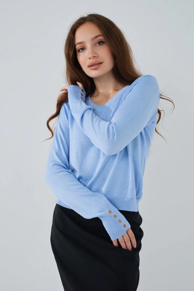 Пуловер однотонный женский Park karon 10284 One Size Голубой (2000989250081D)